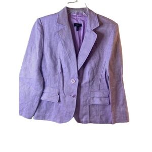 BASLER Purple 2-Button Notched Lapel Tweed Blazer Pockets Womens 8